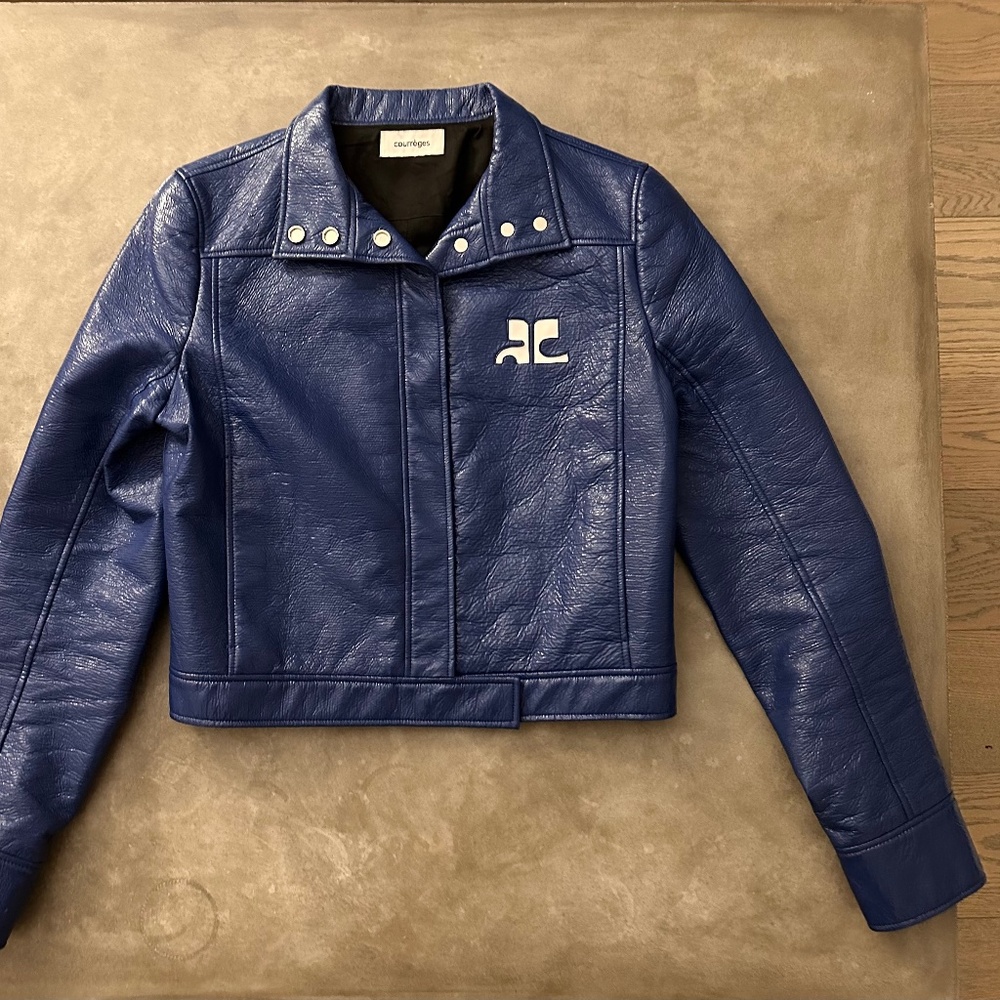 Courreges Blue Vinyl Jacket